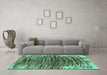 Machine Washable Abstract Turquoise Modern Area Rugs in a Living Room,, wshabs1634turq