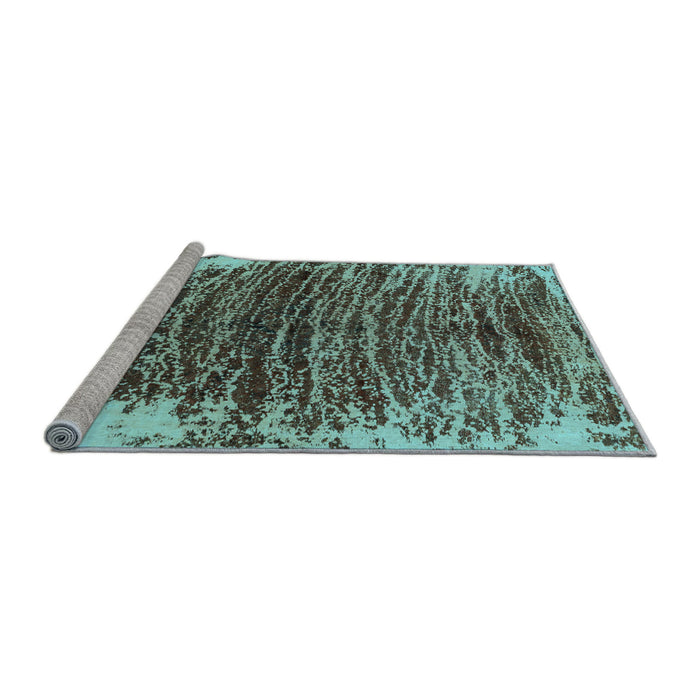 Sideview of Machine Washable Abstract Light Blue Modern Rug, wshabs1634lblu