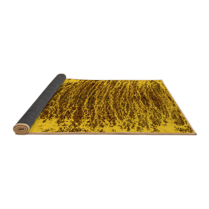 Sideview of Abstract Yellow Modern Rug, abs1634yw
