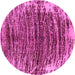 Round Machine Washable Abstract Pink Modern Rug, wshabs1634pnk