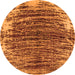 Round Machine Washable Abstract Orange Modern Area Rugs, wshabs1634org