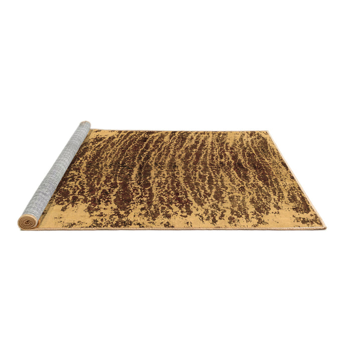 Sideview of Machine Washable Abstract Brown Modern Rug, wshabs1634brn