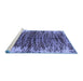 Sideview of Machine Washable Abstract Blue Modern Rug, wshabs1634blu