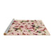 Sideview of Machine Washable Abstract Copper Red Pink Rug, wshabs1635
