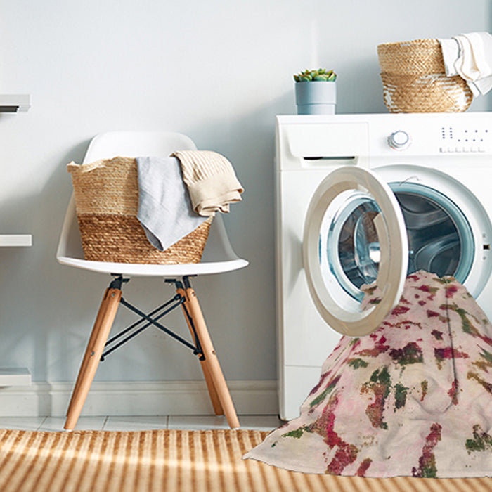 Machine Washable Abstract Copper Red Pink Rug in a Washing Machine, wshabs1635