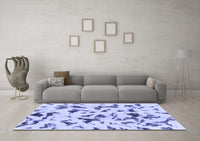 Machine Washable Abstract Blue Modern Rug, wshabs1635blu