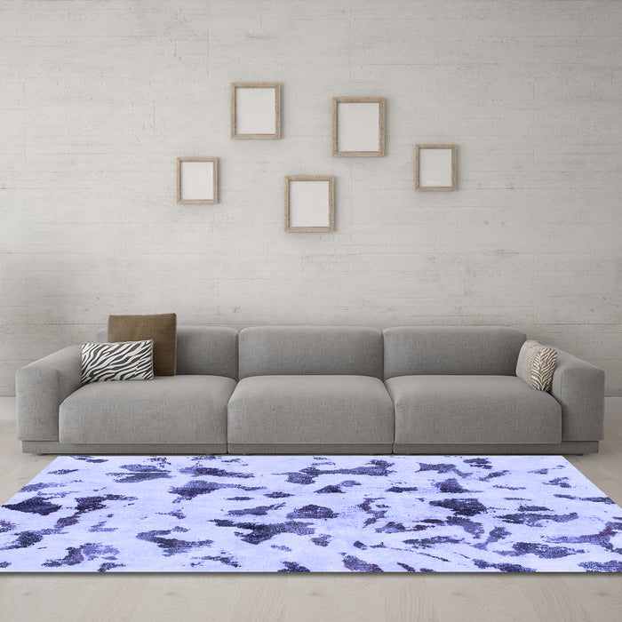 Machine Washable Abstract Blue Modern Rug in a Living Room, wshabs1635blu
