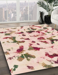 Abstract Copper Red Pink Modern Rug, abs1635