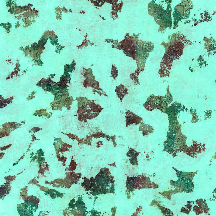 Machine Washable Abstract Turquoise Modern Area Rugs, wshabs1635turq