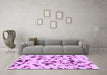 Machine Washable Abstract Purple Modern Area Rugs in a Living Room, wshabs1635pur