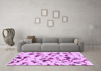 Machine Washable Abstract Purple Modern Rug, wshabs1635pur