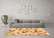 Machine Washable Abstract Brown Modern Rug in a Living Room,, wshabs1635brn