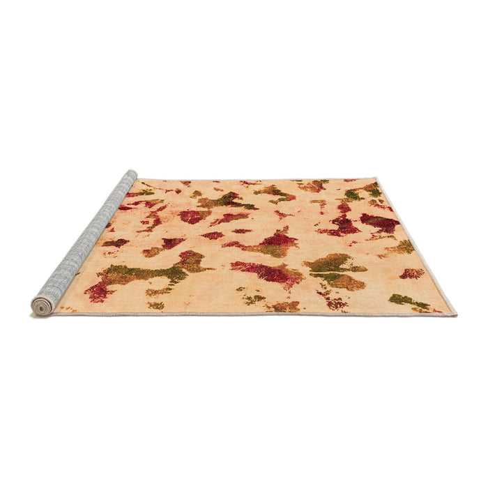 Sideview of Machine Washable Abstract Orange Modern Area Rugs, wshabs1635org