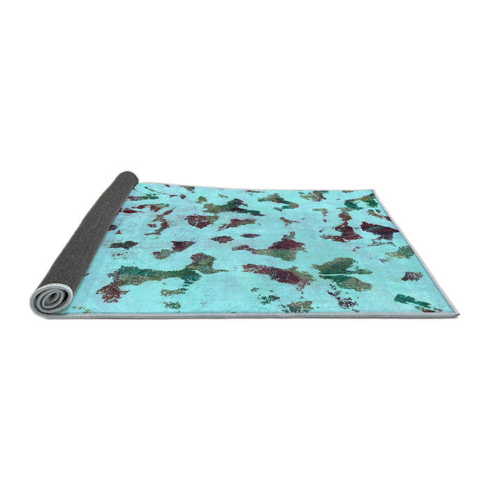 Sideview of Abstract Light Blue Modern Rug, abs1635lblu