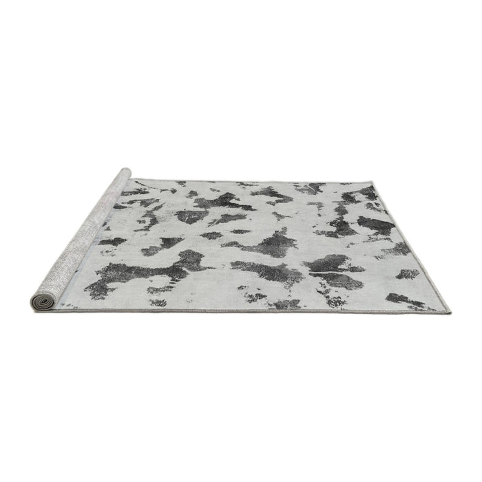 Sideview of Machine Washable Abstract Gray Modern Rug, wshabs1635gry