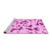 Sideview of Machine Washable Abstract Pink Modern Rug, wshabs1635pnk