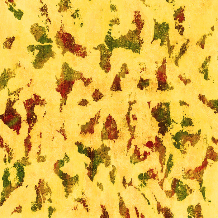 Square Machine Washable Abstract Yellow Modern Rug, wshabs1635yw