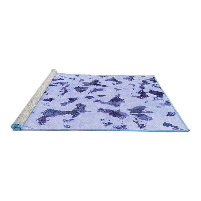 Sideview of Machine Washable Abstract Blue Modern Rug, wshabs1635blu
