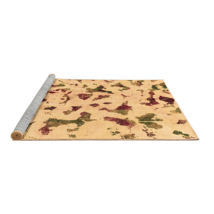 Sideview of Machine Washable Abstract Brown Modern Rug, wshabs1635brn