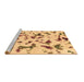 Sideview of Machine Washable Abstract Brown Modern Rug, wshabs1635brn