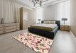 Machine Washable Abstract Copper Red Pink Rug in a Bedroom, wshabs1635