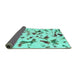 Sideview of Abstract Turquoise Modern Rug, abs1635turq