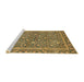 Sideview of Machine Washable Abstract Yellow Rug, wshabs1636