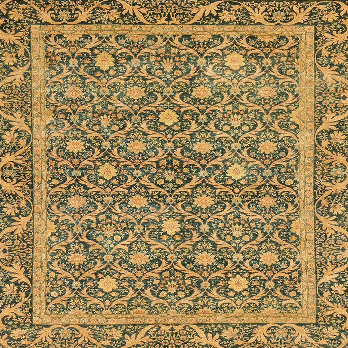 Square Machine Washable Abstract Yellow Rug, wshabs1636