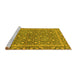 Sideview of Machine Washable Abstract Yellow Modern Rug, wshabs1636yw