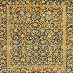 Square Abstract Yellow Modern Rug, abs1636