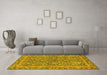 Machine Washable Abstract Yellow Modern Rug in a Living Room, wshabs1636yw