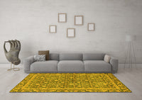 Machine Washable Abstract Yellow Modern Rug, wshabs1636yw