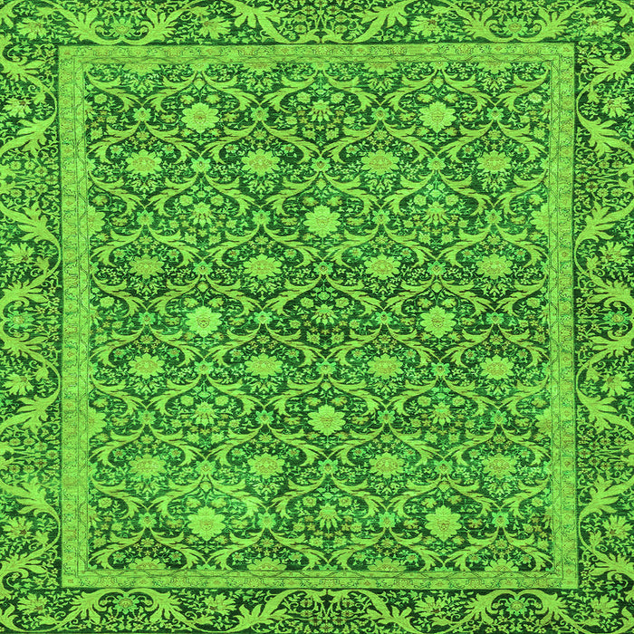 Square Abstract Green Modern Rug, abs1636grn