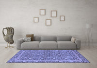 Machine Washable Abstract Blue Modern Rug, wshabs1636blu