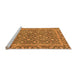 Sideview of Machine Washable Abstract Orange Modern Area Rugs, wshabs1636org