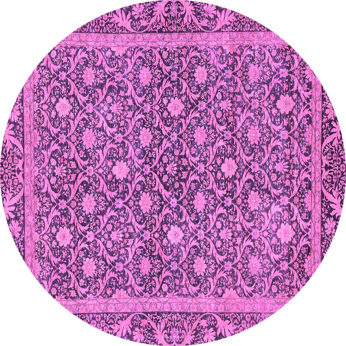 Round Machine Washable Abstract Purple Modern Area Rugs, wshabs1636pur