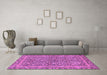 Machine Washable Abstract Purple Modern Area Rugs in a Living Room, wshabs1636pur