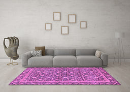 Machine Washable Abstract Purple Modern Area Rugs in a Living Room, wshabs1636pur