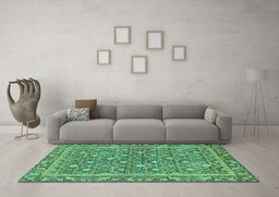 Machine Washable Abstract Turquoise Modern Area Rugs in a Living Room,, wshabs1636turq
