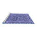 Sideview of Machine Washable Abstract Blue Modern Rug, wshabs1636blu