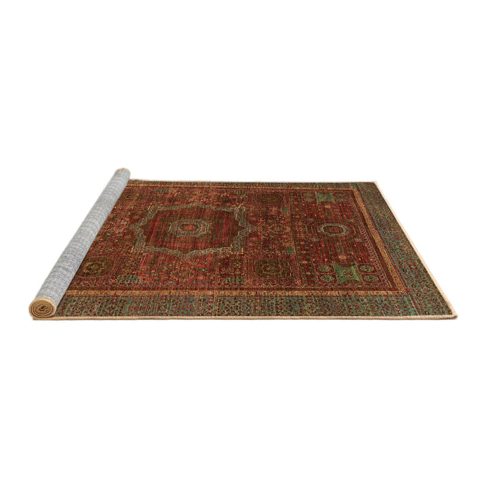 Sideview of Machine Washable Abstract Light Brown Rug, wshabs1637