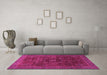 Machine Washable Abstract Pink Modern Rug in a Living Room, wshabs1637pnk