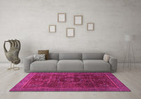 Machine Washable Abstract Pink Modern Rug, wshabs1637pnk