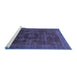 Sideview of Machine Washable Abstract Blue Modern Rug, wshabs1637blu