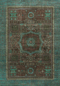 Abstract Light Blue Modern Rug, abs1637lblu