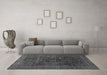 Machine Washable Abstract Gray Modern Rug in a Living Room,, wshabs1637gry