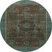 Round Machine Washable Abstract Light Blue Modern Rug, wshabs1637lblu