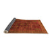 Sideview of Abstract Orange Modern Rug, abs1637org