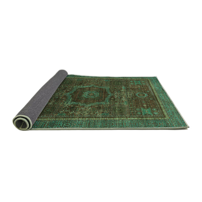 Sideview of Abstract Turquoise Modern Rug, abs1637turq
