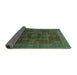 Sideview of Abstract Turquoise Modern Rug, abs1637turq